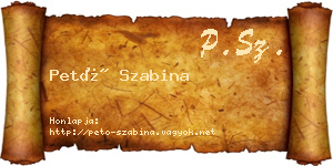 Pető Szabina névjegykártya