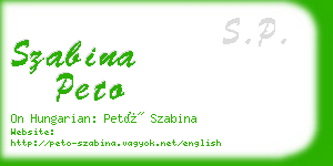 szabina peto business card